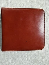 VTG Leather Mens Travel Grooming Kit Toiletries Brown Genuine Cowhide Zip Case