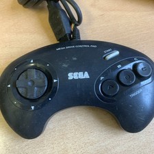 Sega Mega Drive Przewodowy kontroler Czarny model 1650-50 Oficjalny kontroler sega 