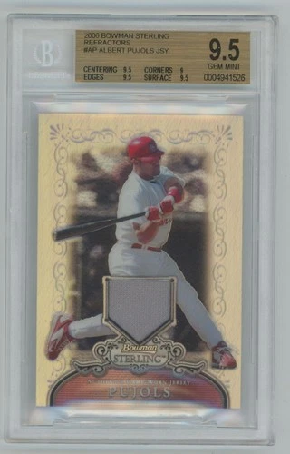 Albert Pujols 2006 Bowman Sterling Refractor /199 BGS 9.5 Jersey #BS-AP St.
