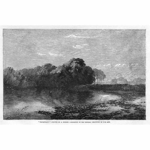 FINE ART Tranquillity by A Gilbert - Antique Print 1855