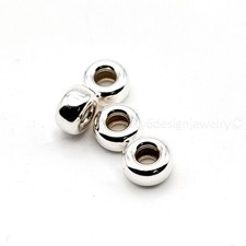 925 Sterling Silver Rondelle Spacer Beads   5.3x2.8mm with 1.8mm Hole, 4pcs