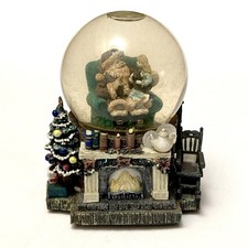 Vintage Rare Christmas Snow Globe Music Box SANTA CLAUS IS COMING TO TOWN 6"