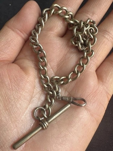 Vintage vergoldete Metallkette mit Karabinerverschluss T Bar Uhrenkette -26 cm