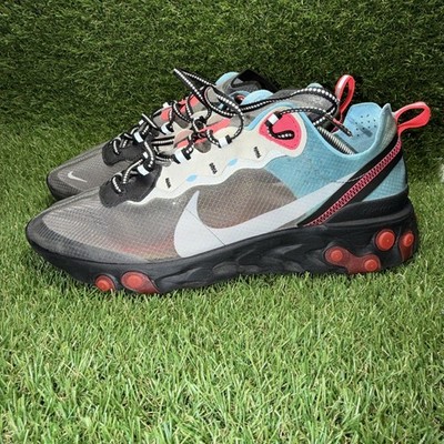Nike React Element 87 Blue Chill Solar Red Men's 11.5 Running Shoes (AQ1090-006)