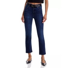 Frame Women Dante Blue Dark Wash Le High Casual Ankle Straight-Leg Jeans Size 24