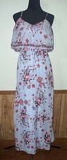 Princess Vera Wang Med Juniors Blue Floral Double Slit Strappy Maxi Dress Light