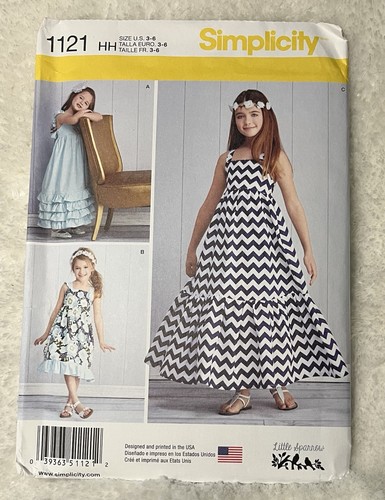 Simplicity 1121 Girls' Pullover Dresses with Length Variations (3-6) - Picture 1 of 2