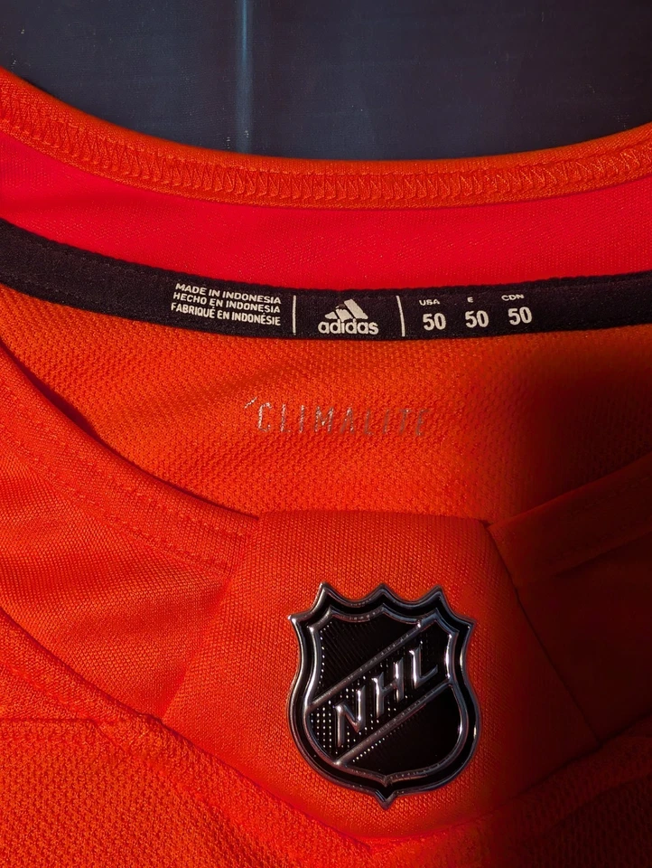 NHL Adidas Indo Philadelphia Flyers Practice Orange Hockey Jersey, Size 50 - Image 3 of 4