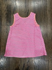 Vineyard Vines Girls Pink Whale Tail Print Sleeveless Tank Top Size M 10-12