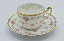 Antique Elite Works Limoges France Demitasse Teacup  Saucer