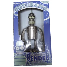 Vintage Futurama Bender Bright 'N' Shiny Wind-Up Robot Action Toy 2003 Boxed