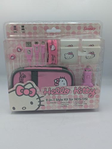 2010 Sanrio Hello Kitty Pink 9-in-1 Style Starter Kit for Nintendo DS / DSi - Picture 1 of 9