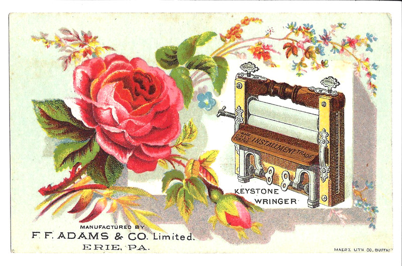 Tradecard - Keystone wringers and washers . Offers installment plan