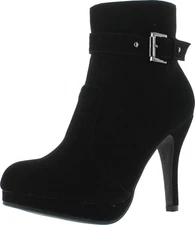 Top Moda GEORGE-15 Women's Strap Buckle Stiletto Heel Ankle Booties