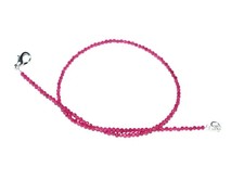 925 Sterling Silver Lab Ruby Beaded Gemstone Bracelet Valentines Wedding