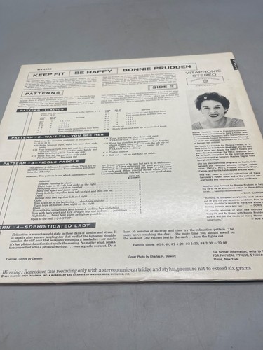 keep fit be happy bonnie Prudden vinyl record Worner bros 1959 English READ - Foto 2 di 7