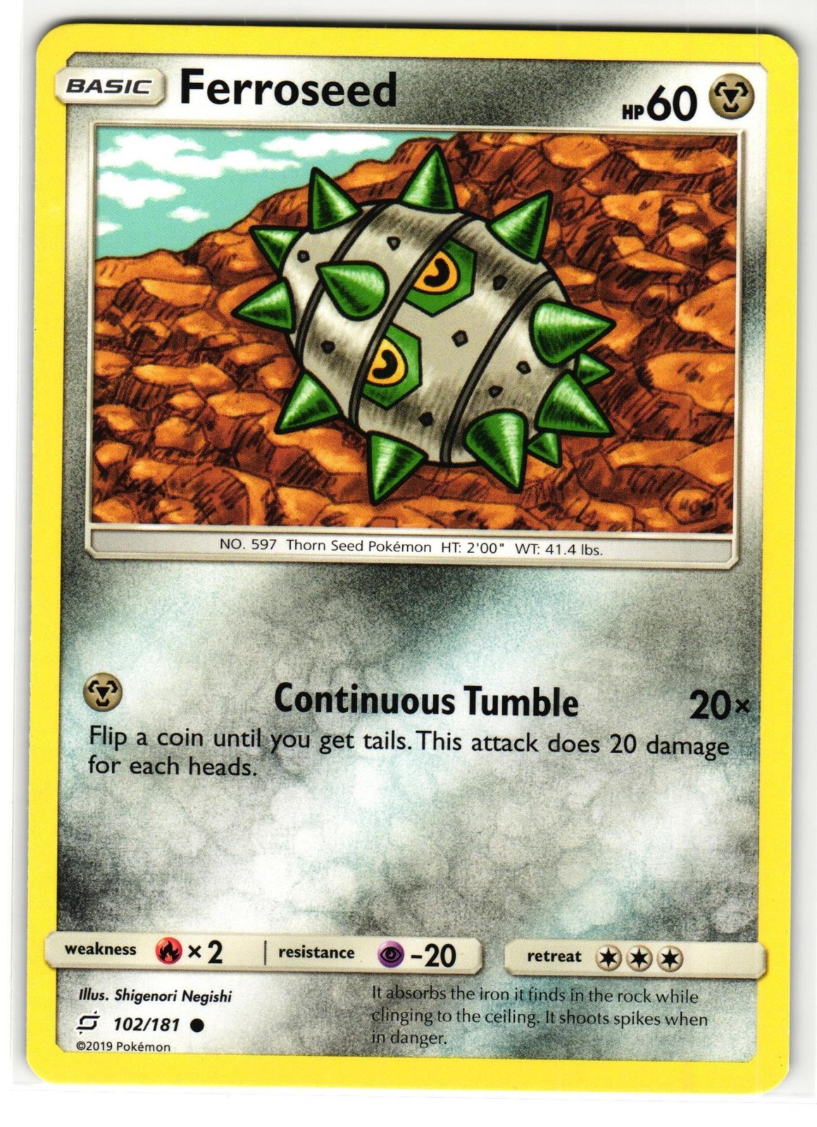 FERROSEED 102/181 TEAM UP ENGLISH POKEMON TCG