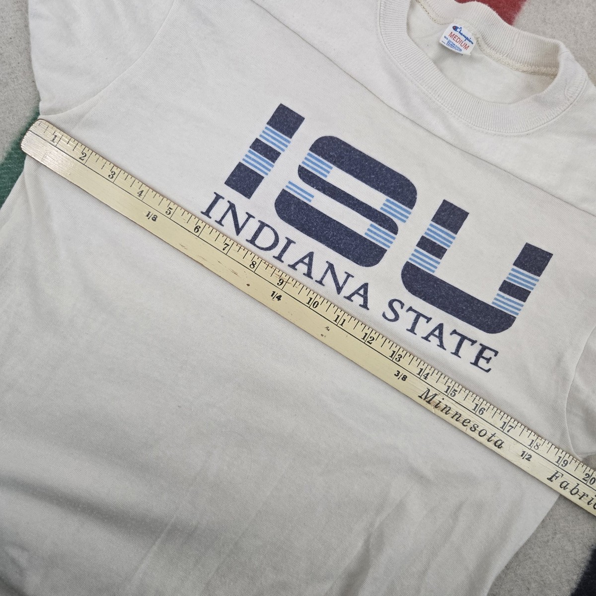 Vintage 80's Champion Indiana State University College 3/4 Sleeve