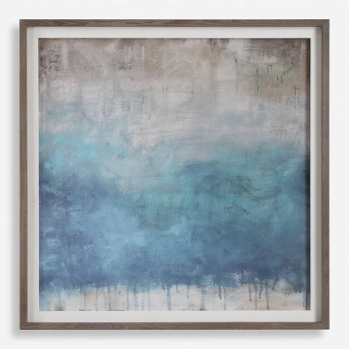 Uttermost 32346 Serenity Paused 45" x 45" Framed Abstract Drawing - Blue - Picture 1 of 5