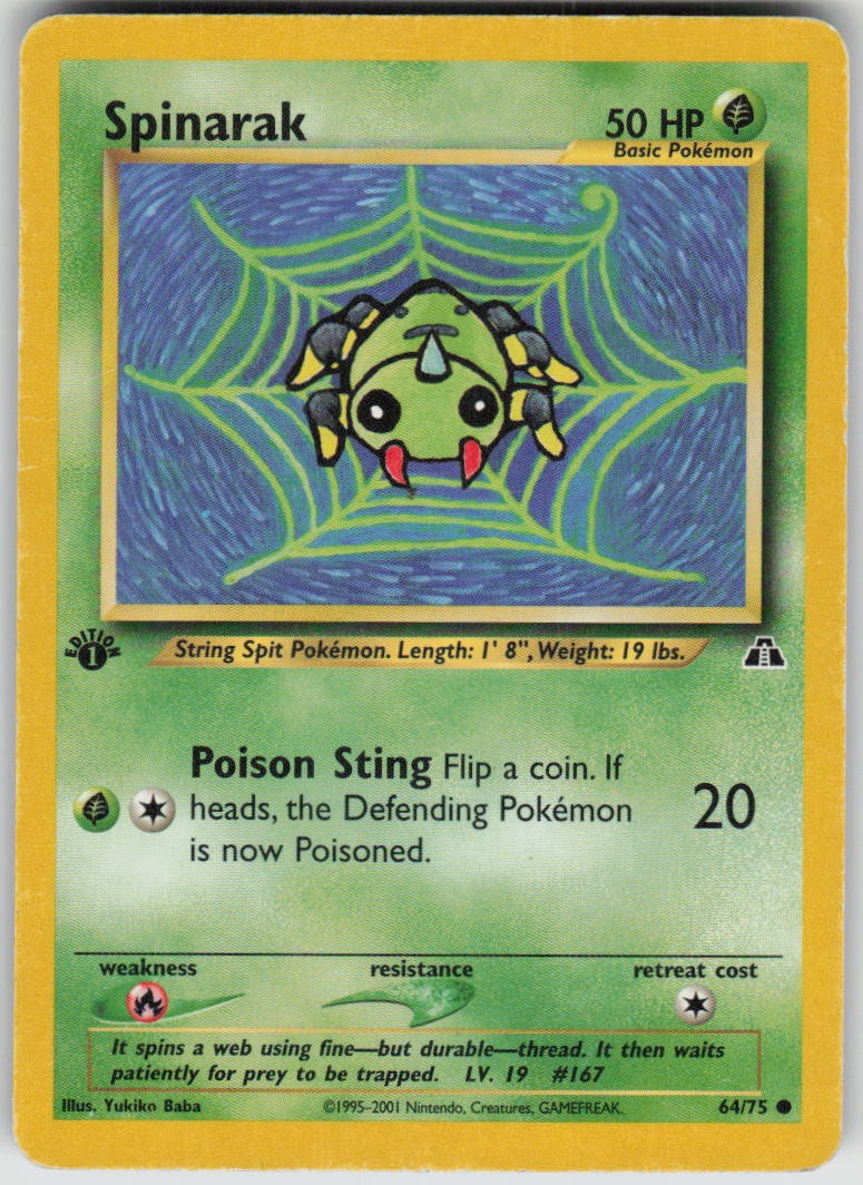 Pokemon Spinarak 64/75 Neo Discovery Common MP