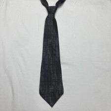 Croft & Barrow Basics 60” Necktie, Charcoal Black Silk Made In USA