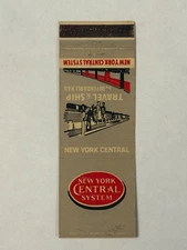 New York Central System Matchbook Cover Railroad Travel Ship by Dependable Rail