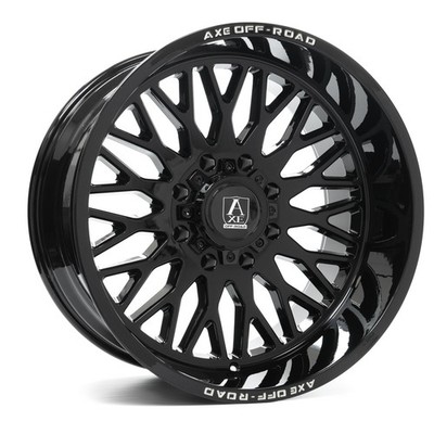 22x12 Axe Kratos Gloss Black Wheels 8x6.5 (-44mm) Set of 4