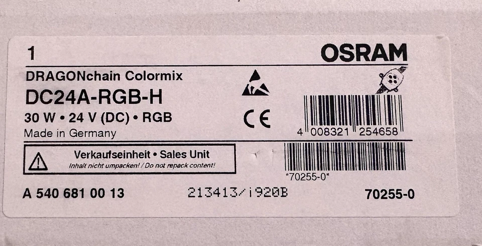 OSRAM DRAGONchain Colormix RGB 30W 24V DC - Bild 2 von 2