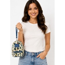 LOUNGEFLY Disney Lilo  Stitch Tropical Print Mini Backpack Wristlet Blue NWOT