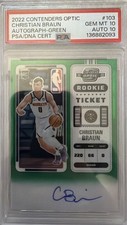 2022 Panini Contenders Optic - Rookie Ticket Christian Braun Green Auto /75