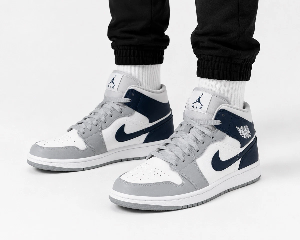 Jordan 1 Mid Grey White for Sale | Authenticity Guaranteed | eBay