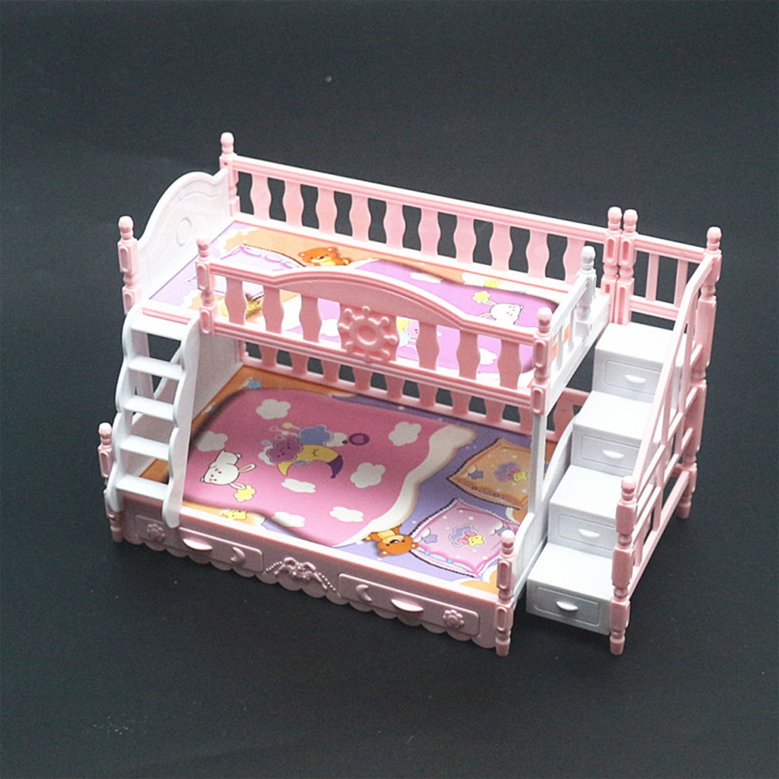 European Style Dollhouse Bunk Bed Educational Toy For Kids Easy To Use