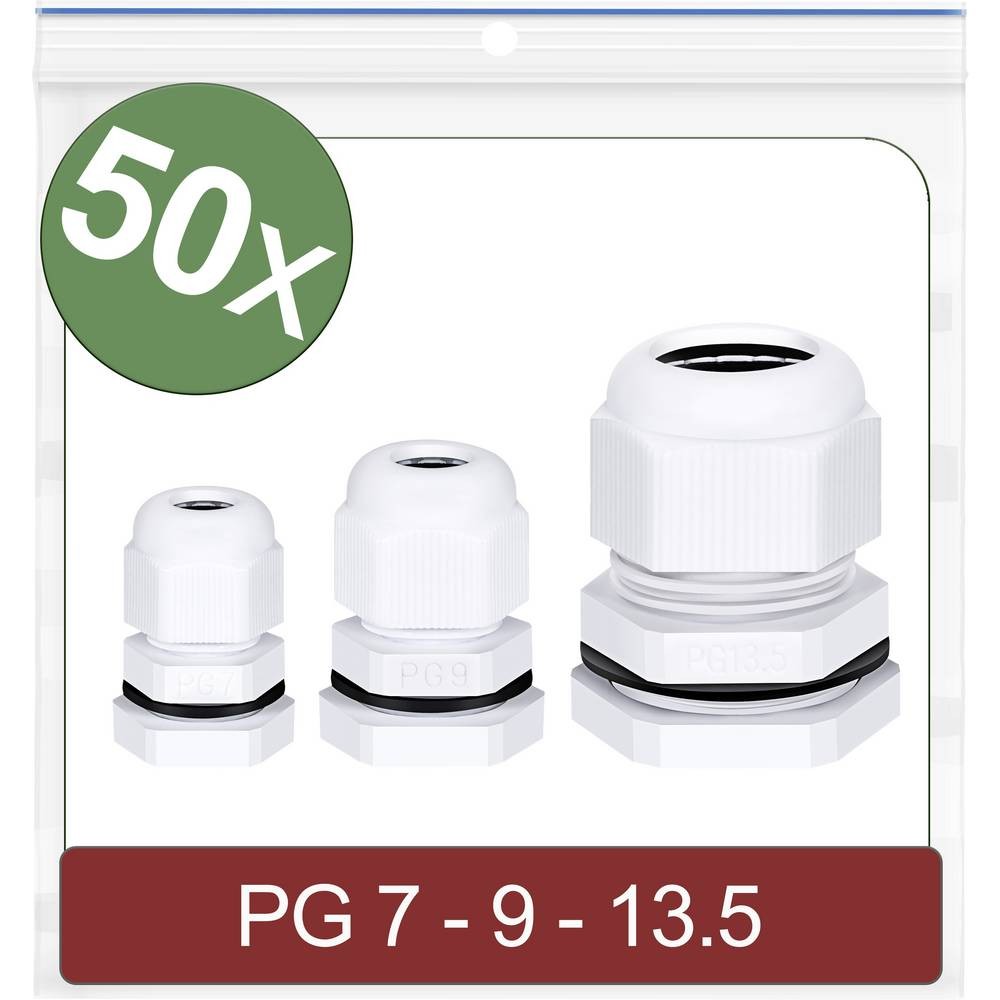 Presse-étoupe PG7 PG9 PG13.5 passe-cable plastique Quadrios 24CA416 blanc