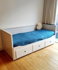 HEMNES Day-bed w 3 drawers/2 mattresses, white/Vannareid firm, 80x200 cm