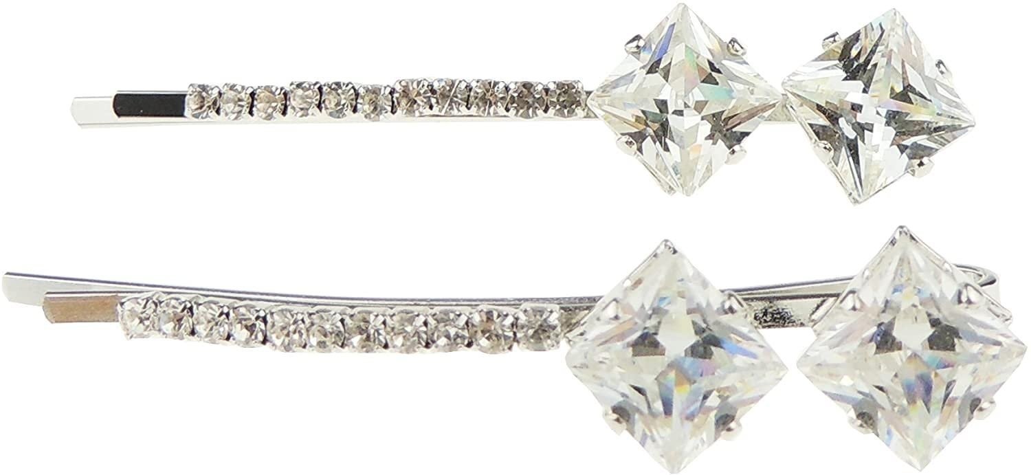 Rhinestone Jeweled Crystal Diamante Slides Hairpin Hair Clips Grips Bobby Pins