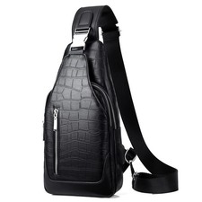 Leather Sling Bag Crossbody Daypack for Men Women Outdoor Travel Sports Campi...