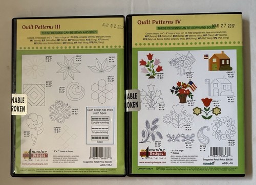 Lote de CD bordados máquina Jumbo I II III IV patrones de edredón increíbles diseños - Imagen 5 de 6