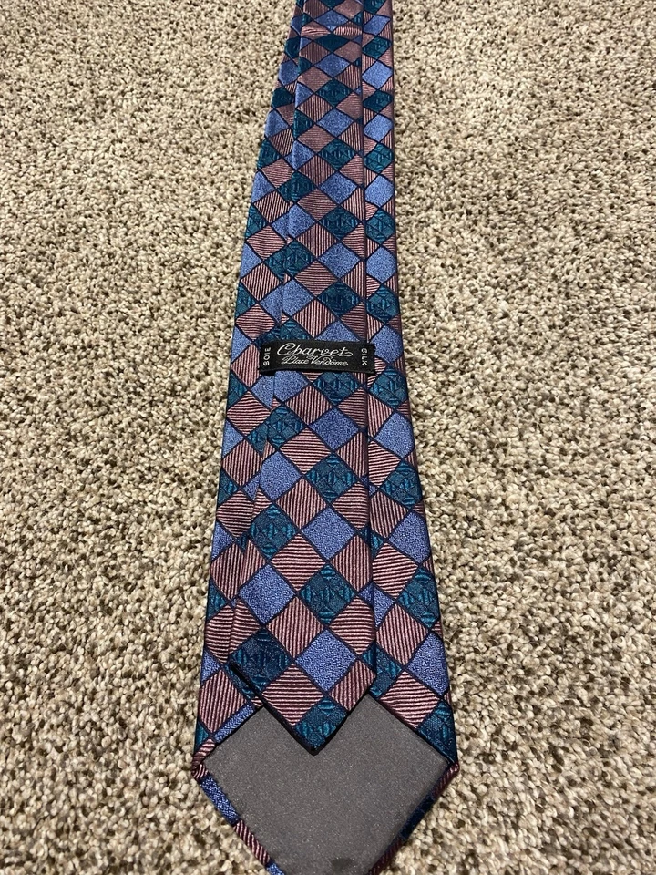 Corbata de seda a cuadros Charvet Place Vendome para hombre increíble estado perfecto Foto 4 de 4