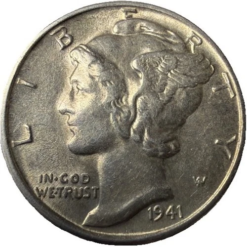 1941 Mercury Dime 10¢ 90% Silver XF/AU - FG4