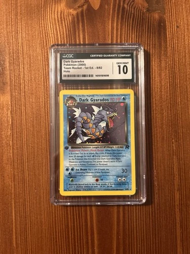 2000 Pokemon CGC 10 1st Edition Dark Gyarados 8/82 Team Rocket - HOLO