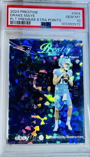 2024 Panini Prestige Drake Maye Xtra Points Diamond RC /10 PSA 10 Non Auto Pop 1