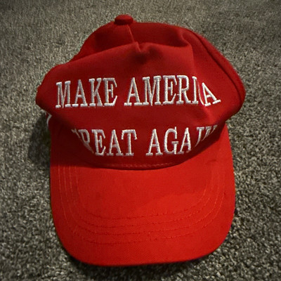 Red Make America Great Again Hat w/ USA Flag Patch TRUMP 45-47