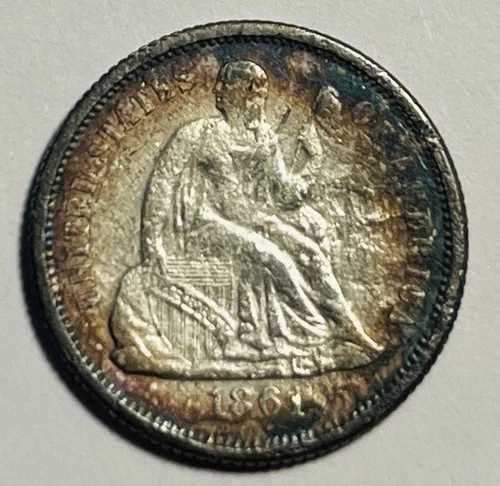 1861 Seated Liberty Civil War Silver Dime VG Condition 22204