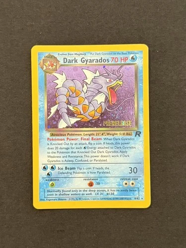 Pokémon TCG Dark Gyarados 8/82 Prerelease Team Rocket Set NM/Mint WOTC Vintage