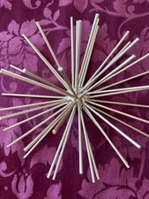 Steel Abstract  Gold Wall  Starburst Wall Art  8" Round