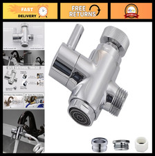 Brass 3-Way Diverter Valve with Aerator, 360 Swivel Faucet Adapter for Sink