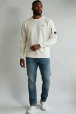 C.P. Company Diagonal Raised Sweatshirt Small NEW White Lens Arm Logo Crewneck