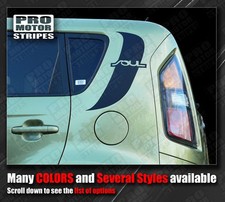 For Kia Soul 2008-2013 Top Rear Quarter Side Accent Stripes Decal Choose Color For Kia Soul 2008-2013 Top Rear Quarter Side Accent Stripes Decal Choose Color