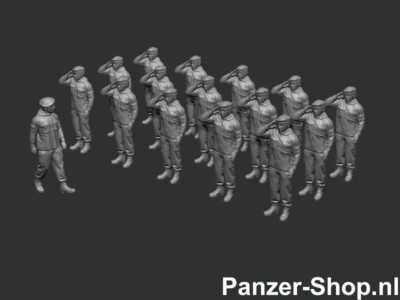 16X Bundeswehr Figures, Saluting Soldiers, Gauge H0, 1:87, Unpainted, Minitanks