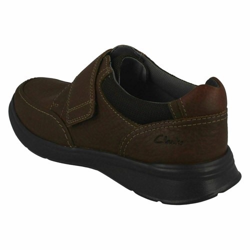 CLARKS Cotrell Strap Mens Rip Tape Leather Shoes in Wide H or Average G Fit - Picture 7 of 10
